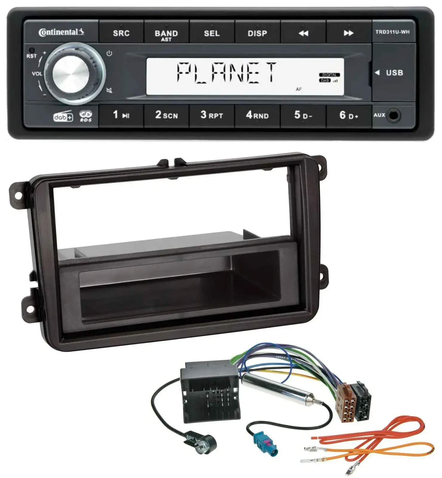 Автомагнитола Continental MP3 USB DAB 1 DIN с AUX