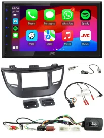JVC Bluetooth USB Lenkrad 2DIN DAB Autoradio für Hyundai Tucson 15-20 schwarz