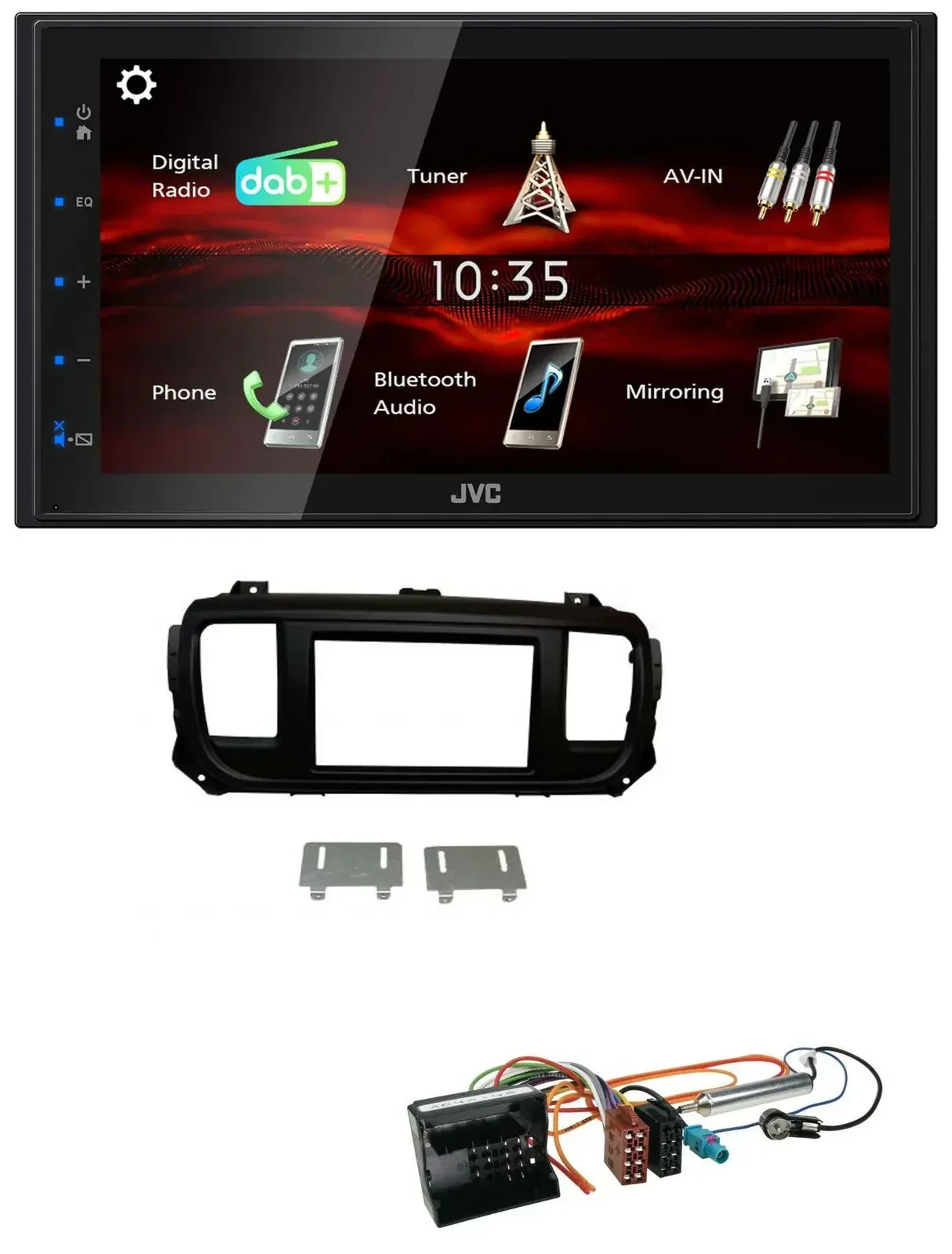 Автомагнитола JVC 2-DIN USB Bluetooth DAB MP3 для Citroen Jumpy/Dispatch/SpaceTourer
