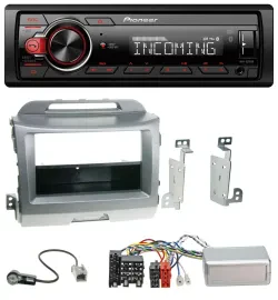 Автомагнитола для Kia Sportage (2010–2015) Pioneer Bluetooth, USB, DAB, поддержка кнопок на руле, серебристая