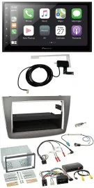 Pioneer USB Lenkrad 2DIN Bluetooth DAB Autoradio für Alfa Romeo Mito silber 14-1