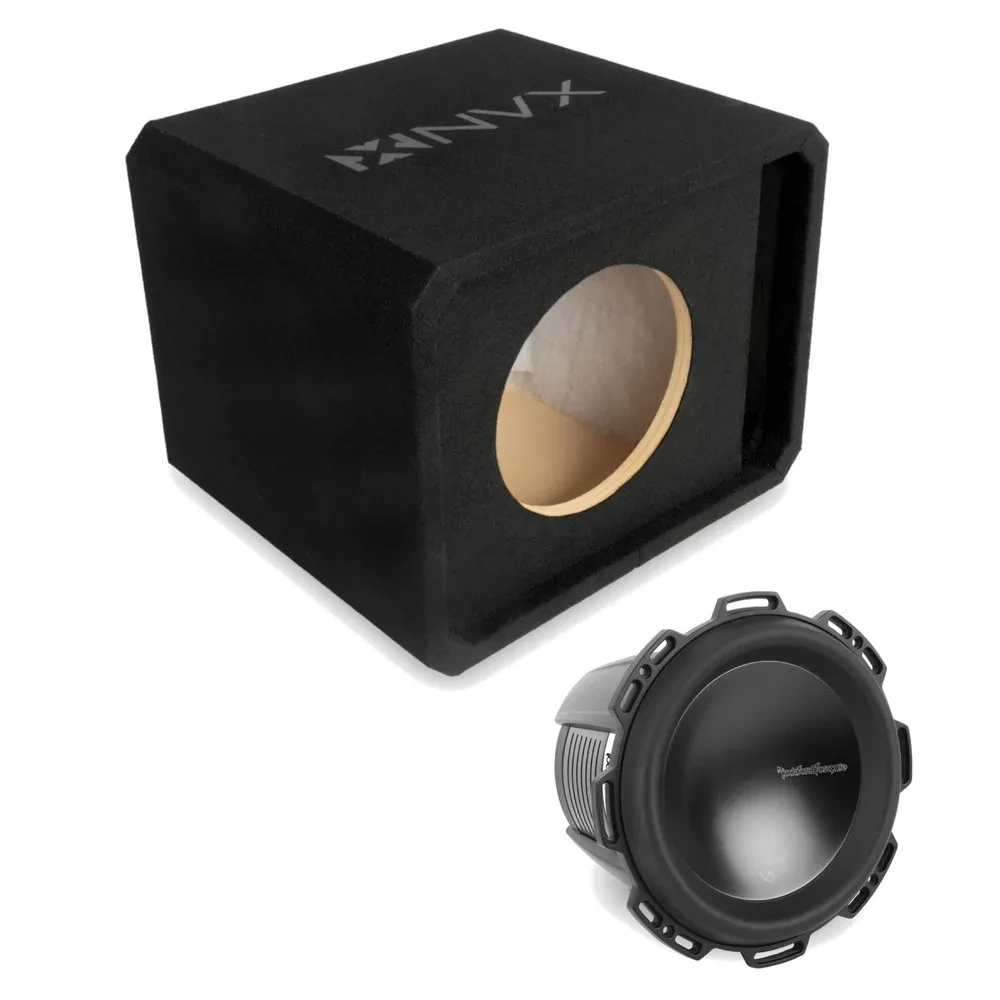 Автомобильный сабвуфер Rockford Fosgate T1D410 10" в фазоинверторном корпусе NVX NE101P, 3/4" MDF