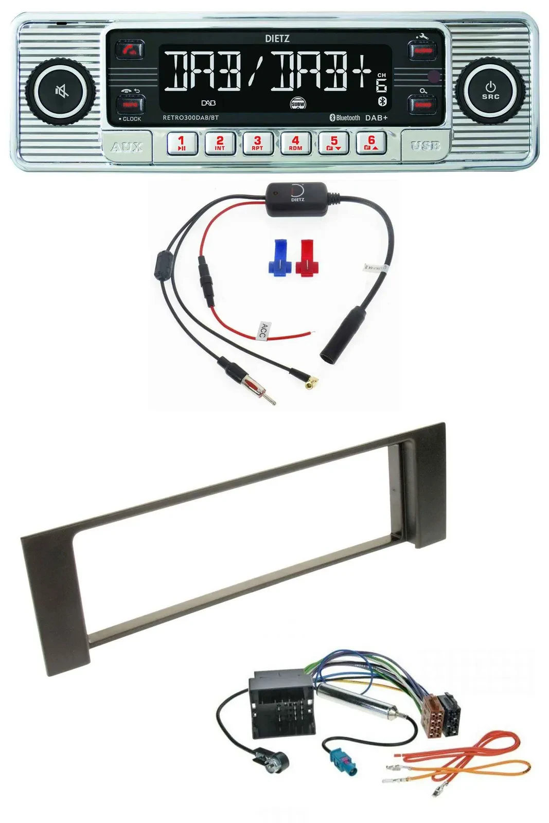 Автомагнитола для Audi A4 (B6, 2000–2004) Dietz DAB, USB, MP3, Bluetooth (Quadlock, Fakra)