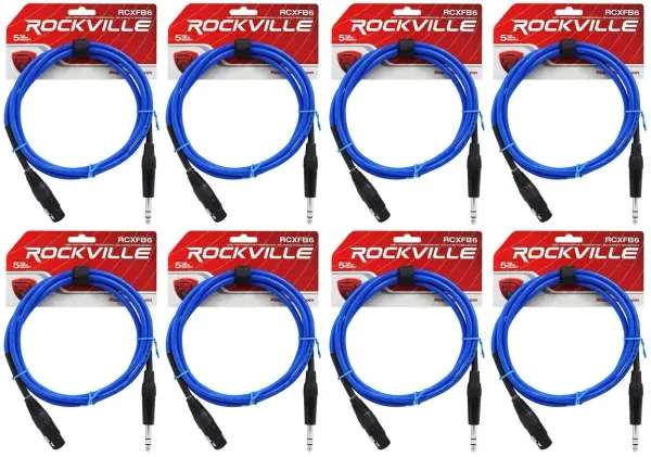 Коммутационный кабель Rockville RCXFB6BL Blue 1.8 м (8 штук)