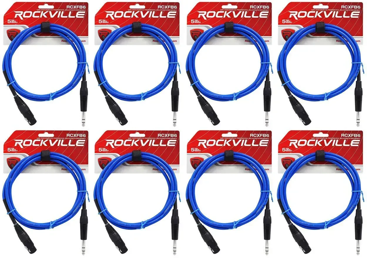 Коммутационный кабель Rockville RCXFB6BL Blue 1.8 м (8 штук)
