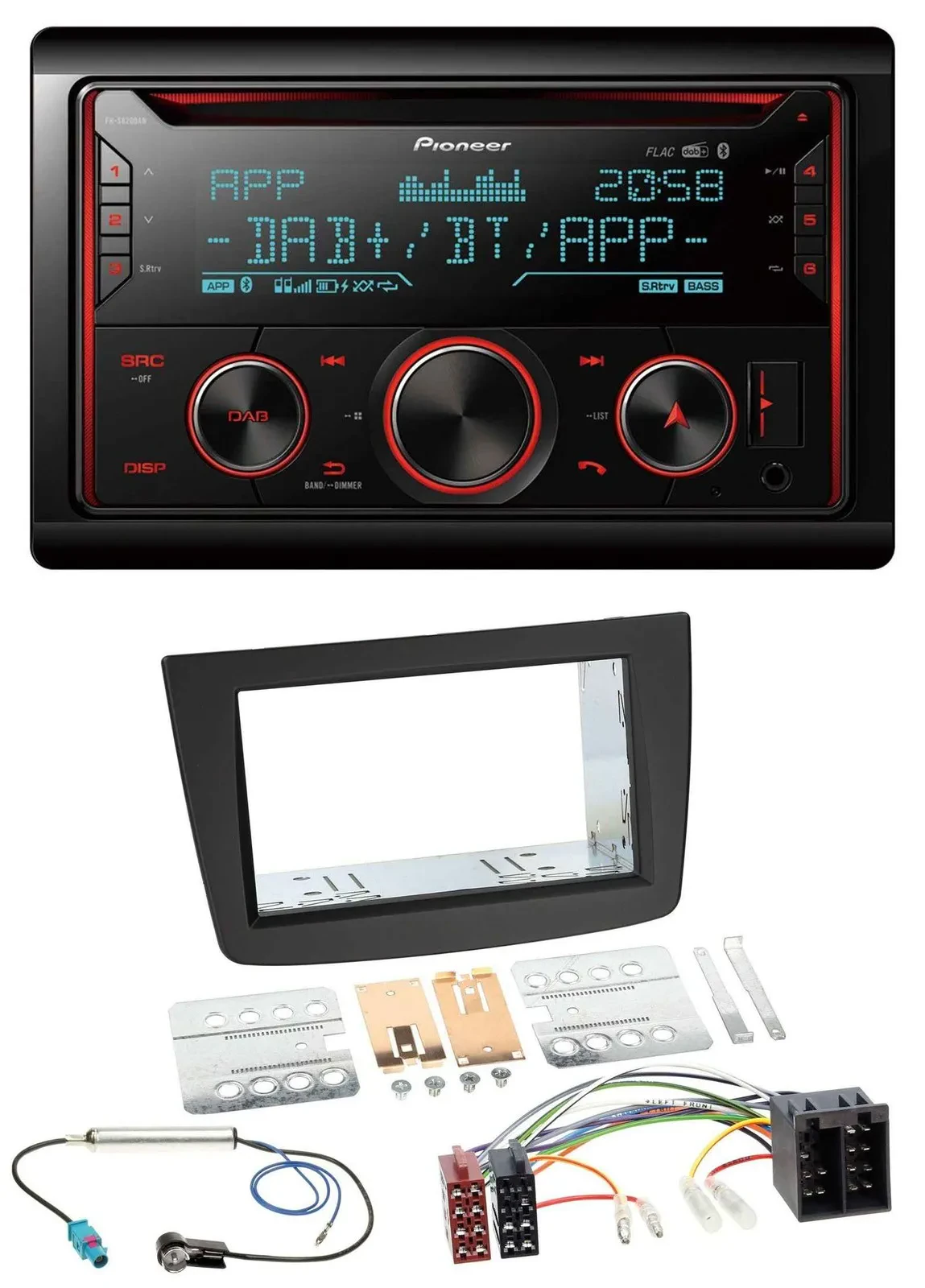 Автомагнитола Pioneer 2DIN, DAB, MP3, Bluetooth, USB, CD (для Alfa Romeo Mito 2008–2014)