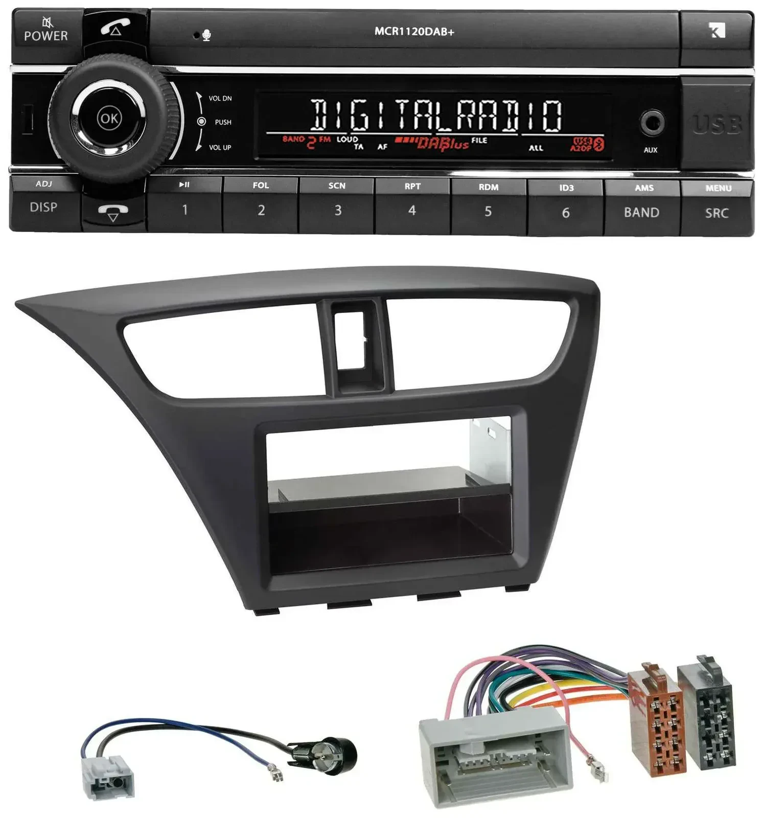 Kienzle Bluetooth MP3 USB DAB Autoradio für Honda Civic (ab 2012)