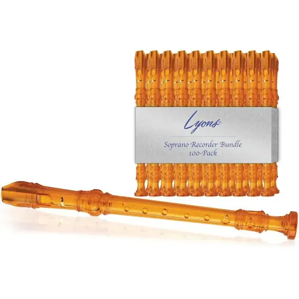 Блокфлейта Lyons 3PCRORG Soprano Transparent Orange (100 штук)