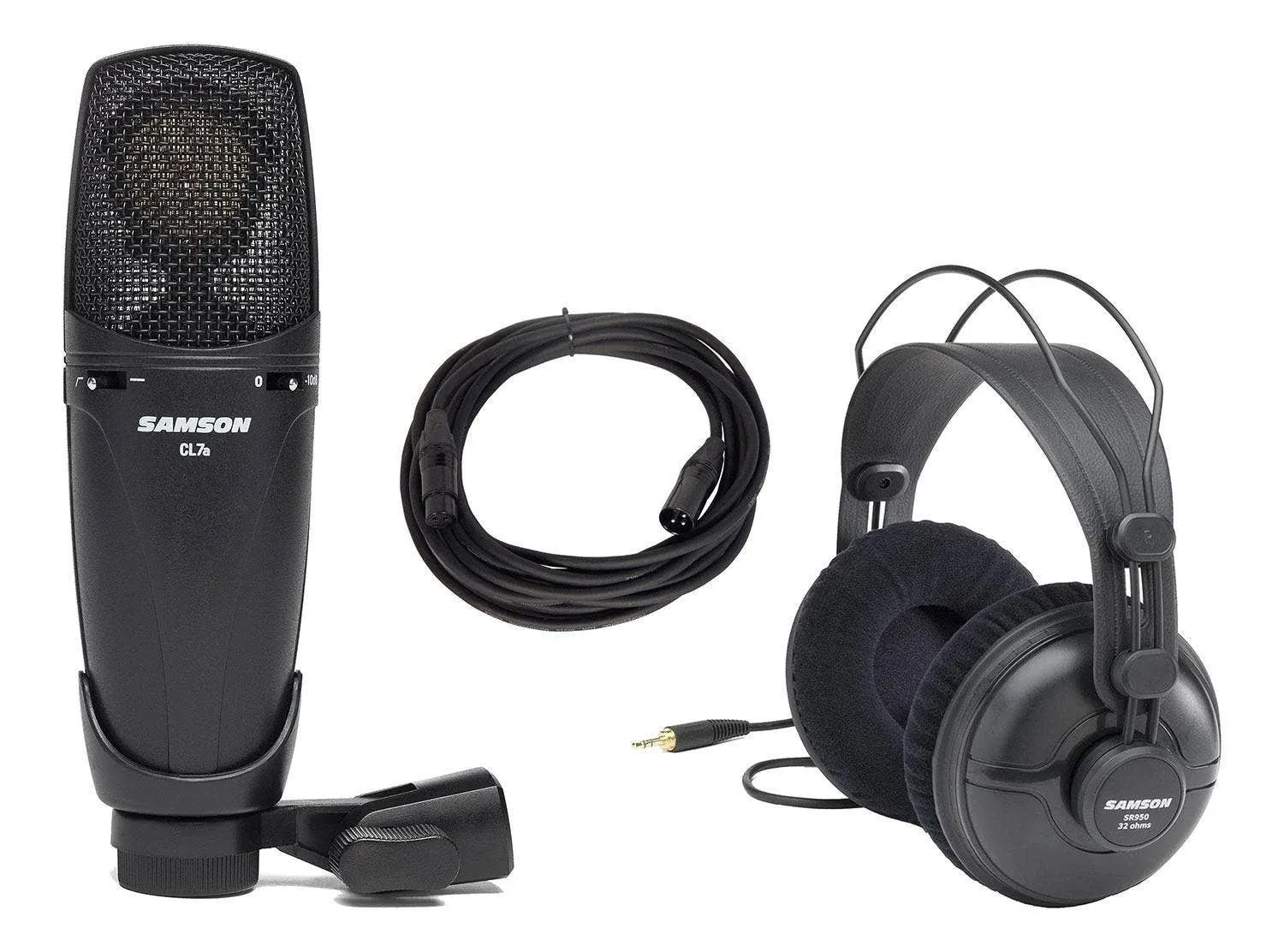 Samson CL7a Condenser Microphone with SR-950 Studio Headphones