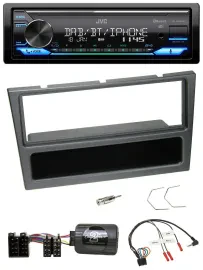 Автомагнитола JVC Bluetooth, DAB, USB, поддержка кнопок на руле, для Opel Corsa C (2000–2004), угольно-серый