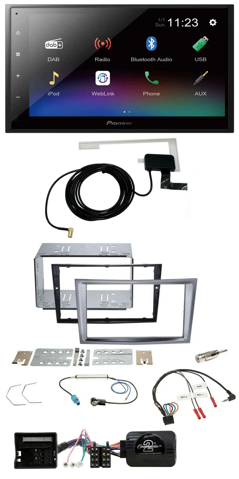 Автомагнитола Pioneer 2DIN DAB, Bluetooth, USB для Opel Antara/Astra H/Zafira