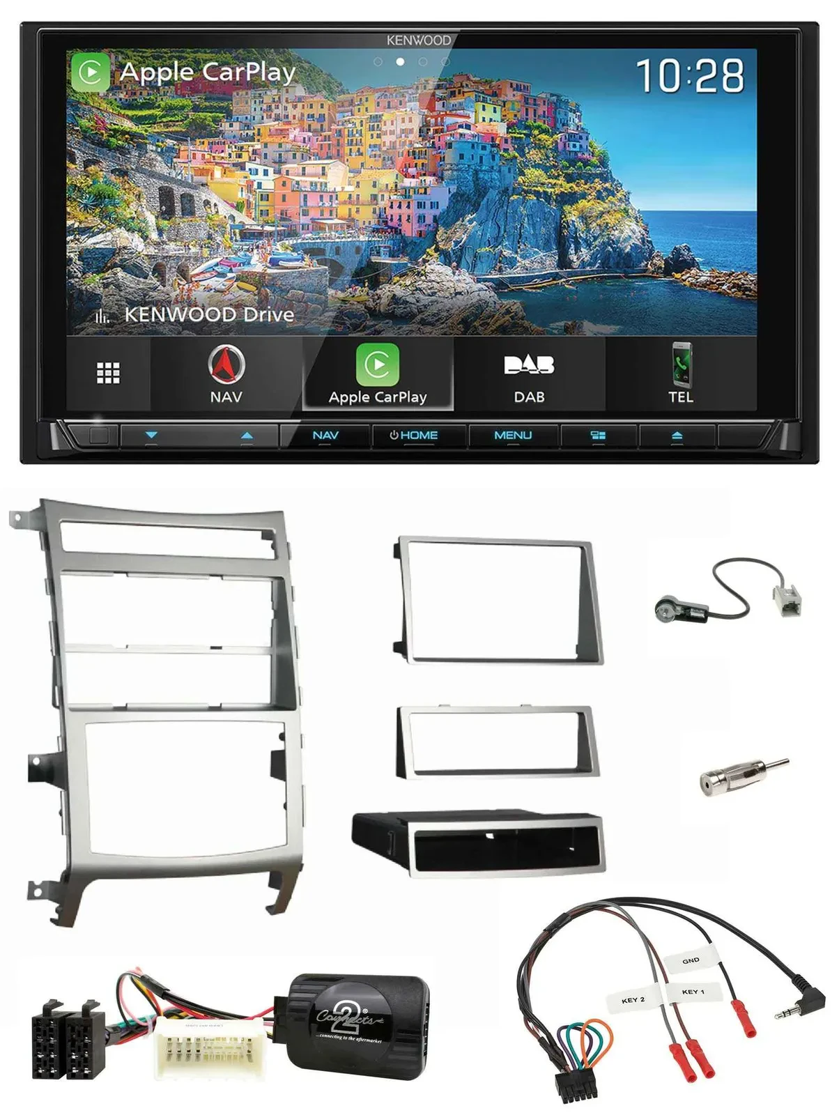 Kenwood Bluetooth Lenkrad 2DIN USB TMC DAB Navigation für Hyundai IX55 2009-2012