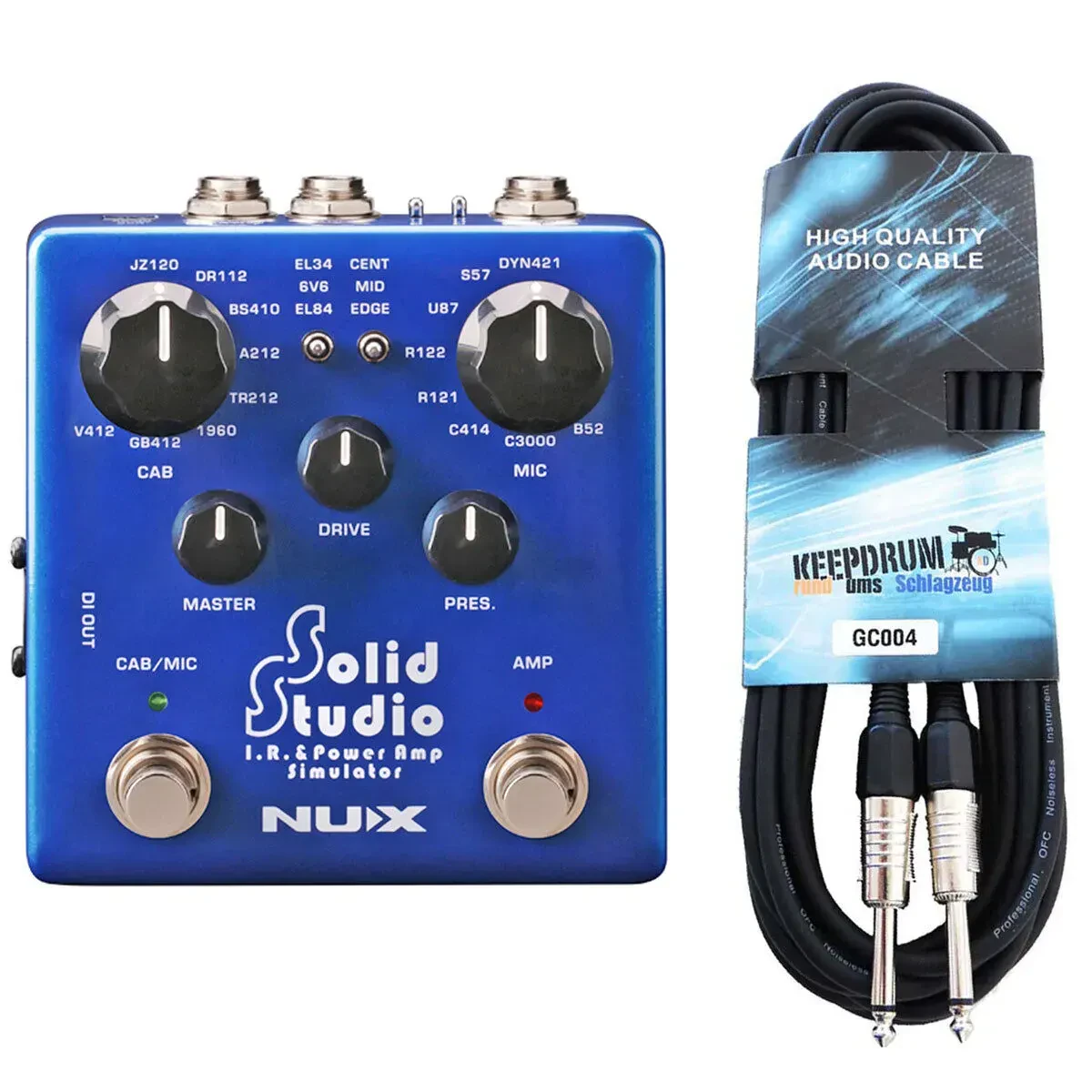 Педаль эффектов для электрогитары Nux NSS-5 Solid Studio Amp Simulator с кабелем