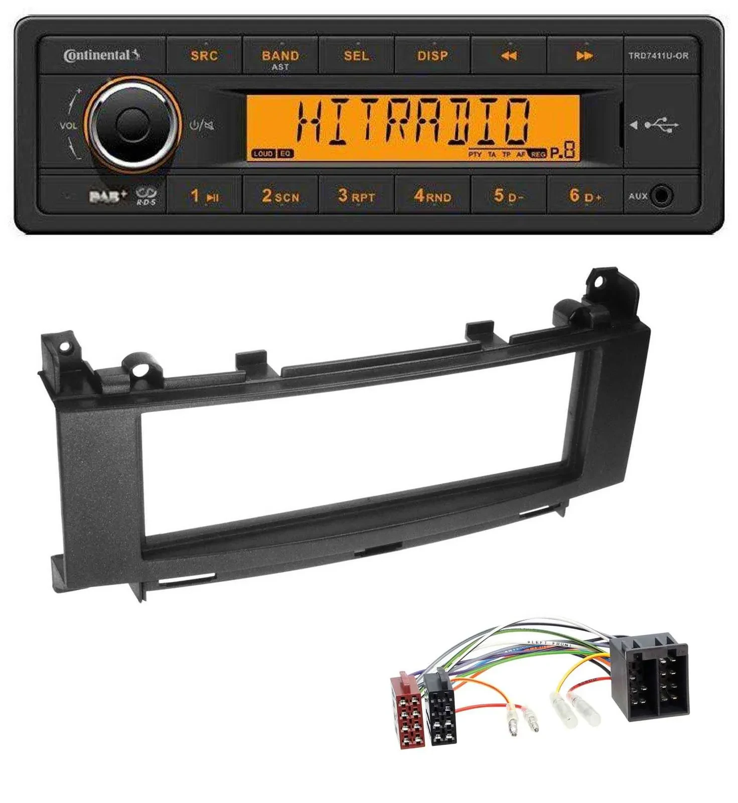 Continental 1DIN DAB MP3 AUX USB Autoradio für Mercedes B-Klasse W245 A-Klasse W