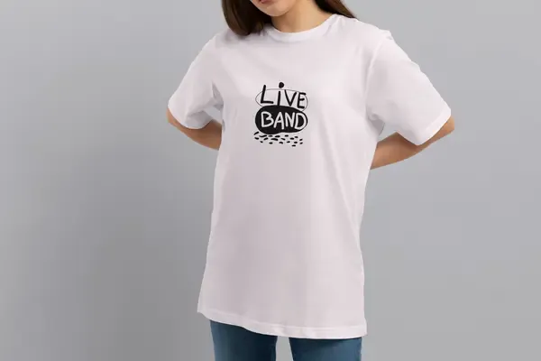 Футболка Popmerch WWXL86 "Live Band" белая, женская, размер XL