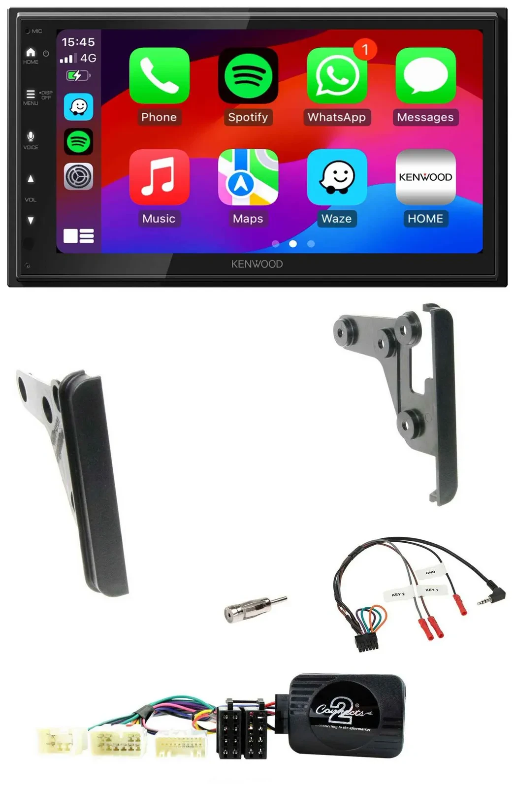 Kenwood Lenkrad USB DAB 2DIN Bluetooth Autoradio für Toyota Yaris 2007-2010