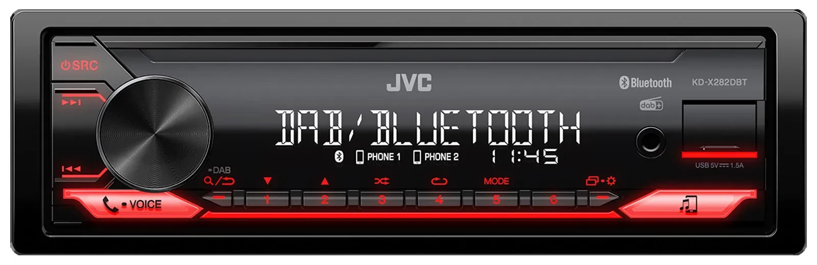 JVC Bluetooth USB DAB Lenkrad Autoradio für Saab 9-5 YS3E Facelift 2005-2011