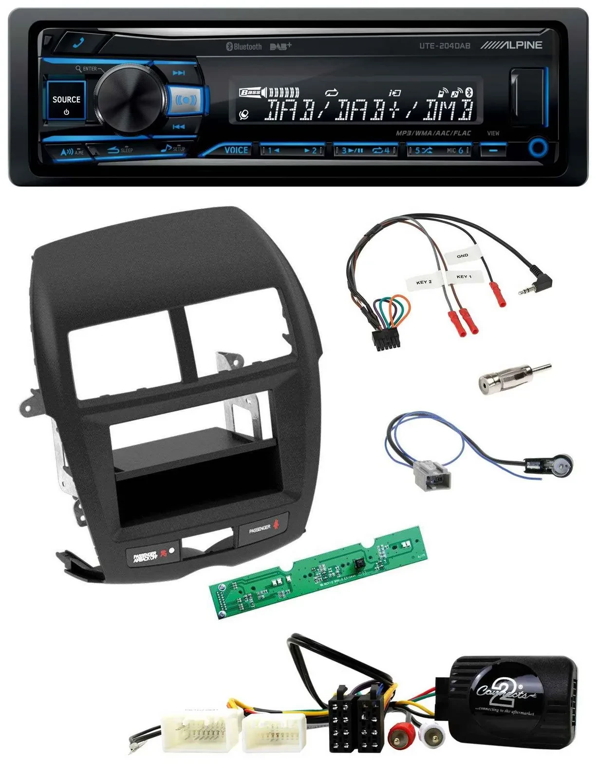 Автомагнитола для Mitsubishi ASX 2010–2014 Alpine USB Bluetooth DAB с поддержкой кнопок на руле
