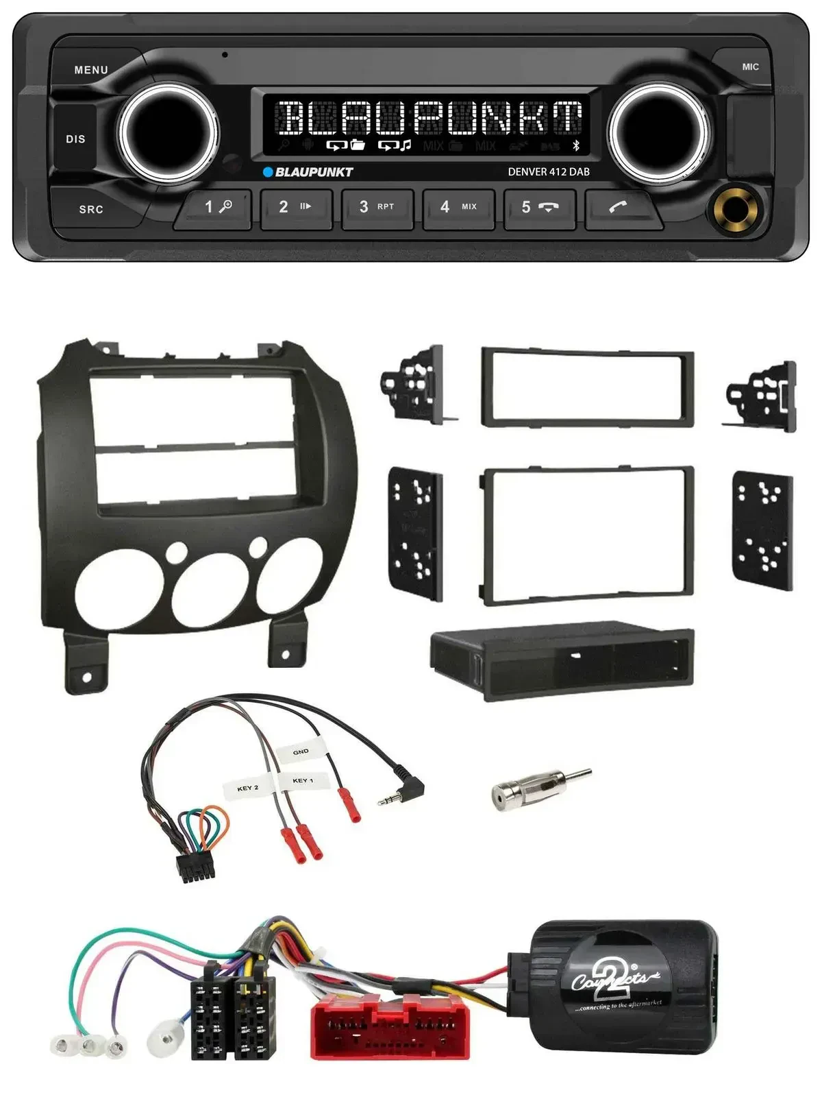 Blaupunkt Bluetooth DAB Lenkrad USB Autoradio für Mazda 2 2007-2014 nur Panasoni