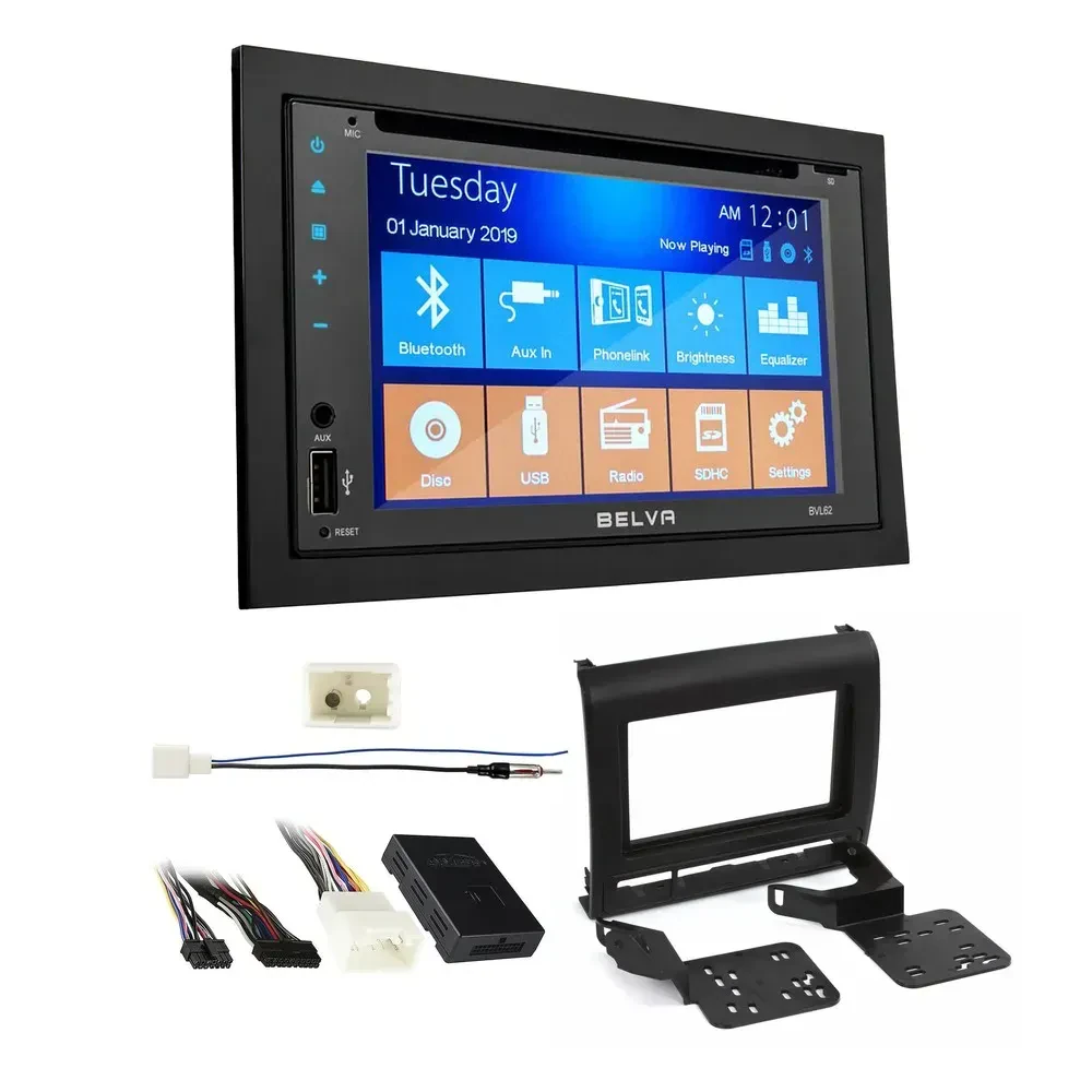 Автомагнитола для Toyota Tacoma 2012–2013 Belva BVL62 Double DIN, для штатного усилителя, матовый чёрный (набор)