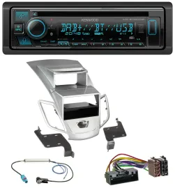 Kenwood Bluetooth DAB CD MP3 USB Autoradio für Ford Fiesta Display 10-17 silber