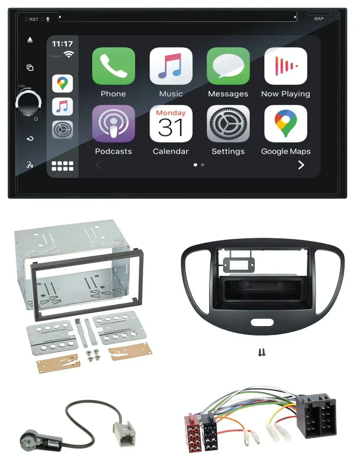 Blaupunkt 2DIN Bluetooth DAB USB DVD MP3 Autoradio für Hyundai i10 2008-2013 sch