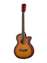 Акустическая гитара Foix FFG-2039CAP-SB с чехлом ремнем тюнером санберст