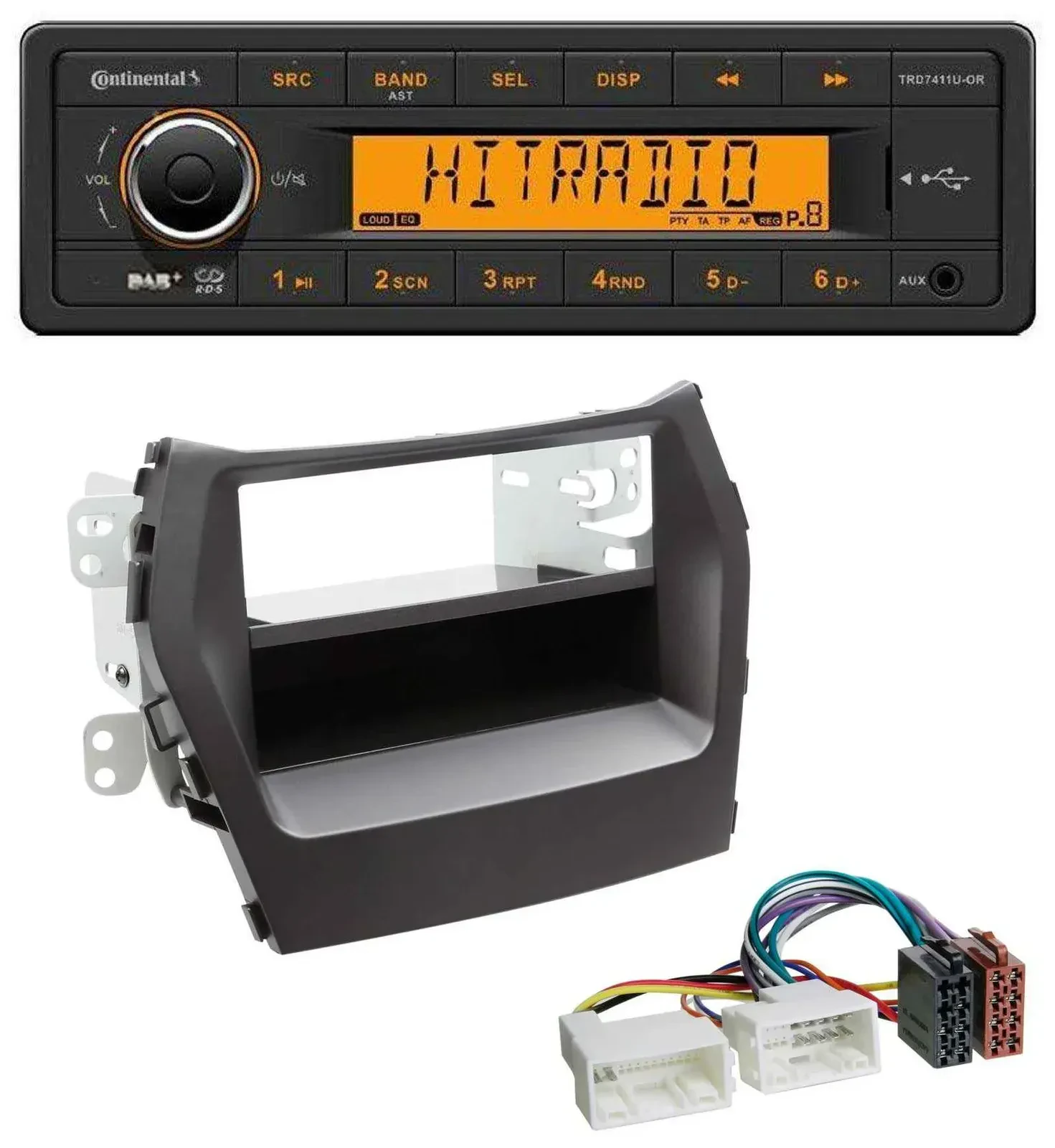 Continental 1DIN DAB MP3 AUX USB Autoradio für Hyundai Santa Fe (ab 2012)