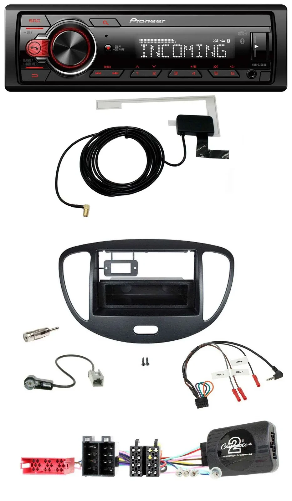 Автомагнитола Pioneer USB DAB Bluetooth для Hyundai i10 2009–2013, чёрный