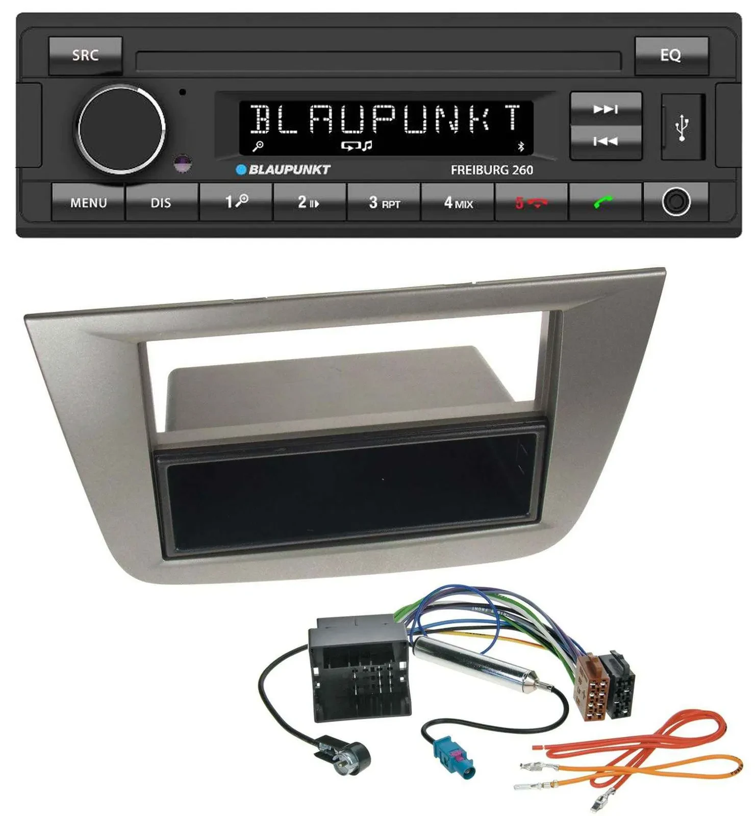Автомагнитола Blaupunkt Bluetooth, USB, AUX, MP3 для Seat Altea/Toledo (с 2005), антрацит