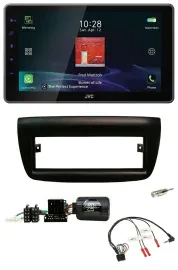 JVC DAB Lenkrad Bluetooth USB Autoradio für Fiat Doblo 2012-2015 schwarz