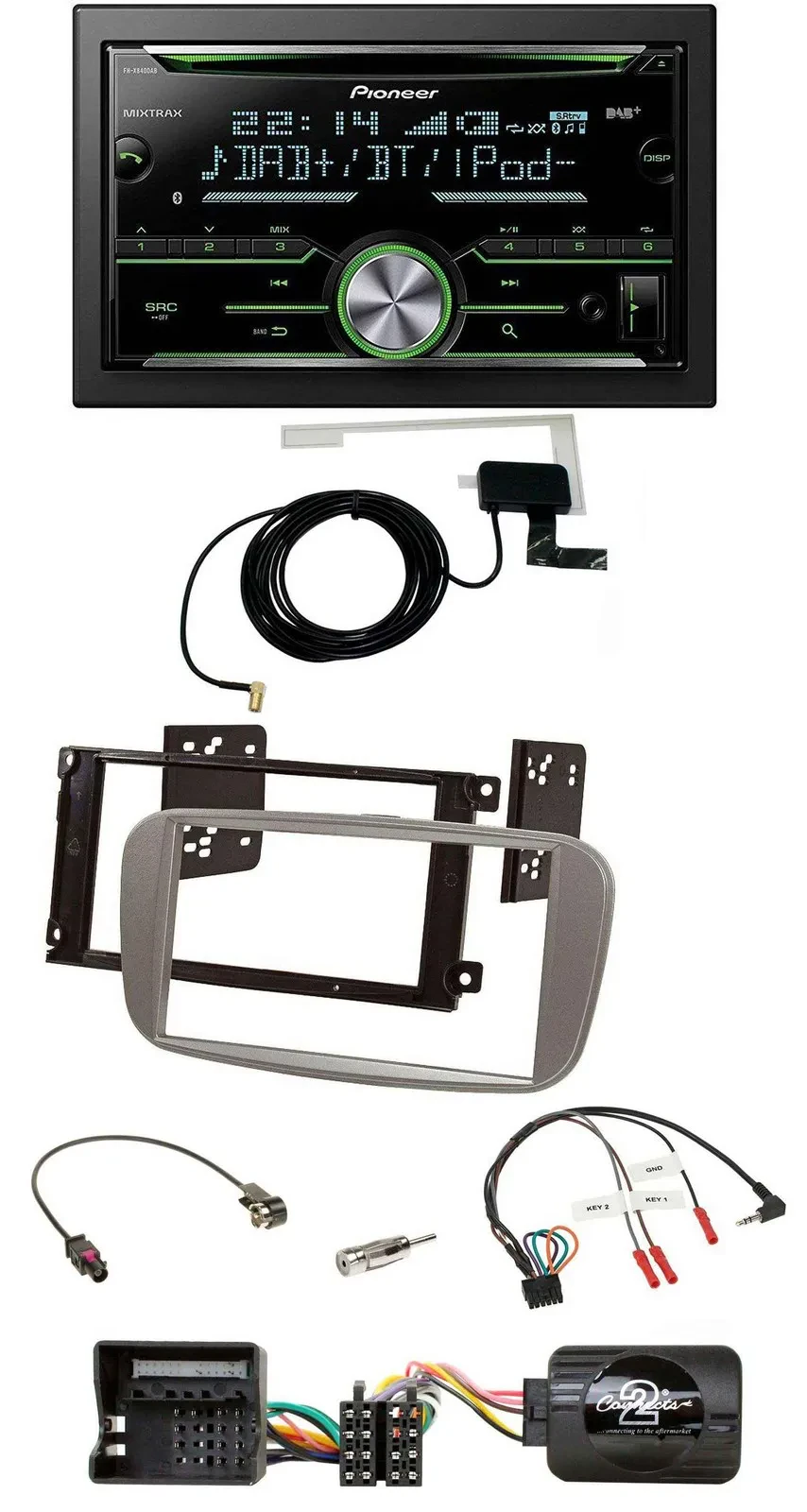 Pioneer CD USB Lenkrad Bluetooth 2DIN DAB Autoradio für Ford Mondeo S-Max ab 07