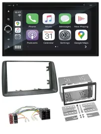 Blaupunkt 2DIN Bluetooth DAB USB DVD MP3 Autoradio für Fiat Panda 2003-2012 grau