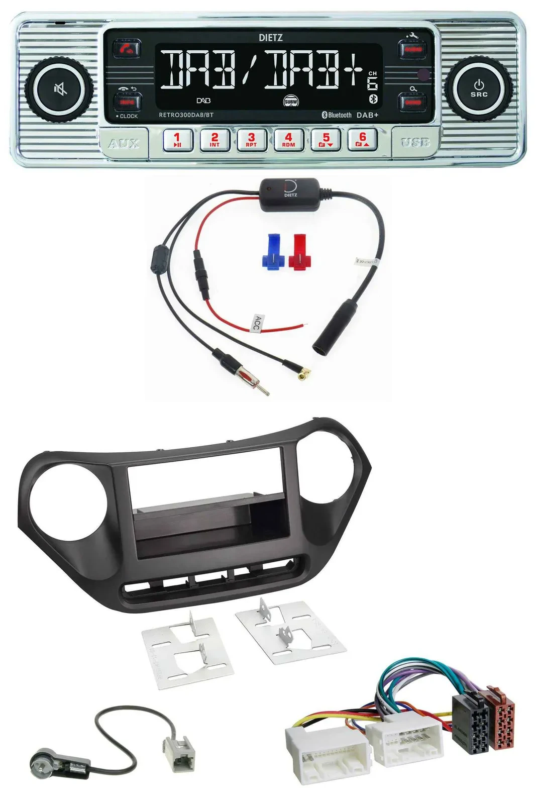 Dietz DAB USB MP3 Bluetooth Autoradio für Hyundai i10 (ab 2013)