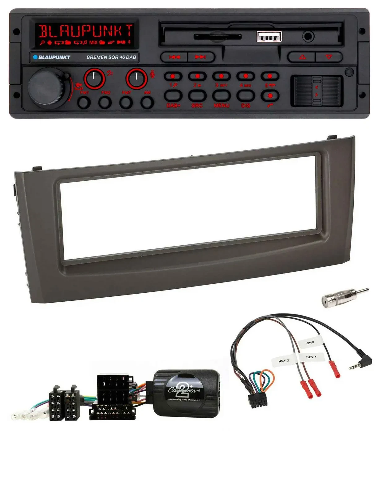 Blaupunkt SD Lenkrad USB Bluetooth DAB Autoradio für Fiat Grande Punto 06-10 sch