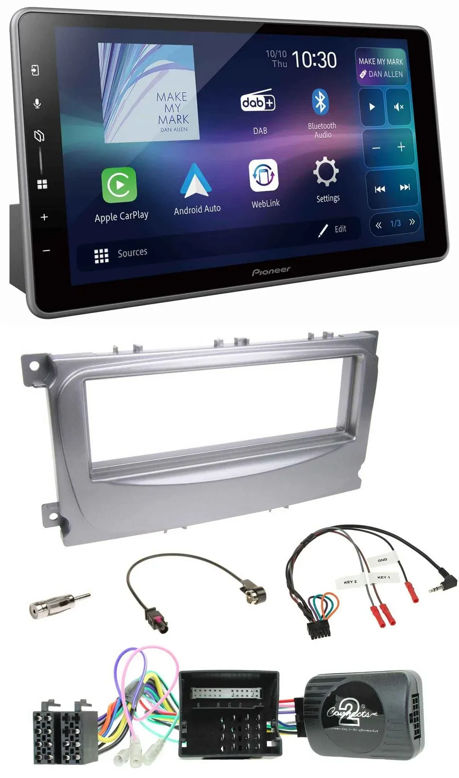 Pioneer Bluetooth USB DAB Lenkrad Autoradio für Ford Galaxy C-Max Focus Can-Bus