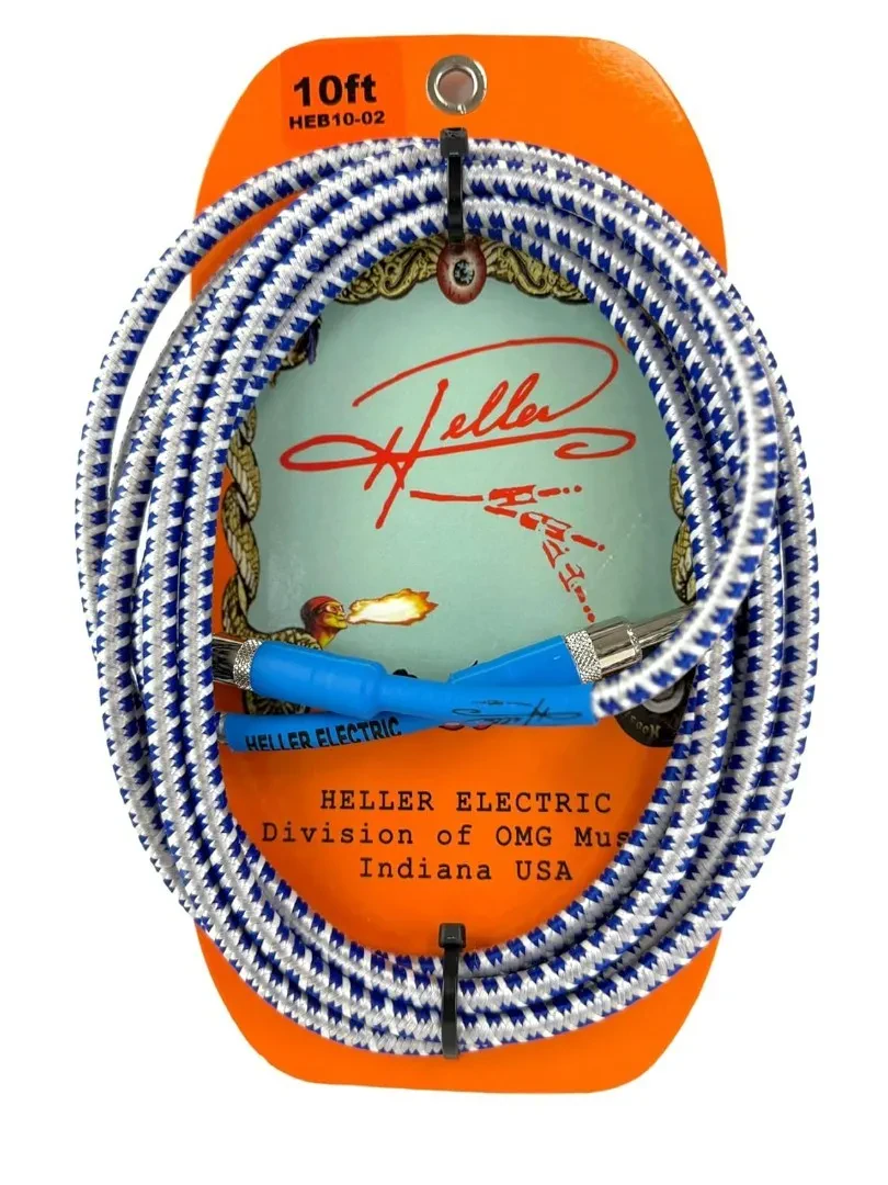 Кабель инструментальный Henry Heller HEB10-02 1/4" Jack, 10 ft (3.05 м), бело-синий твид