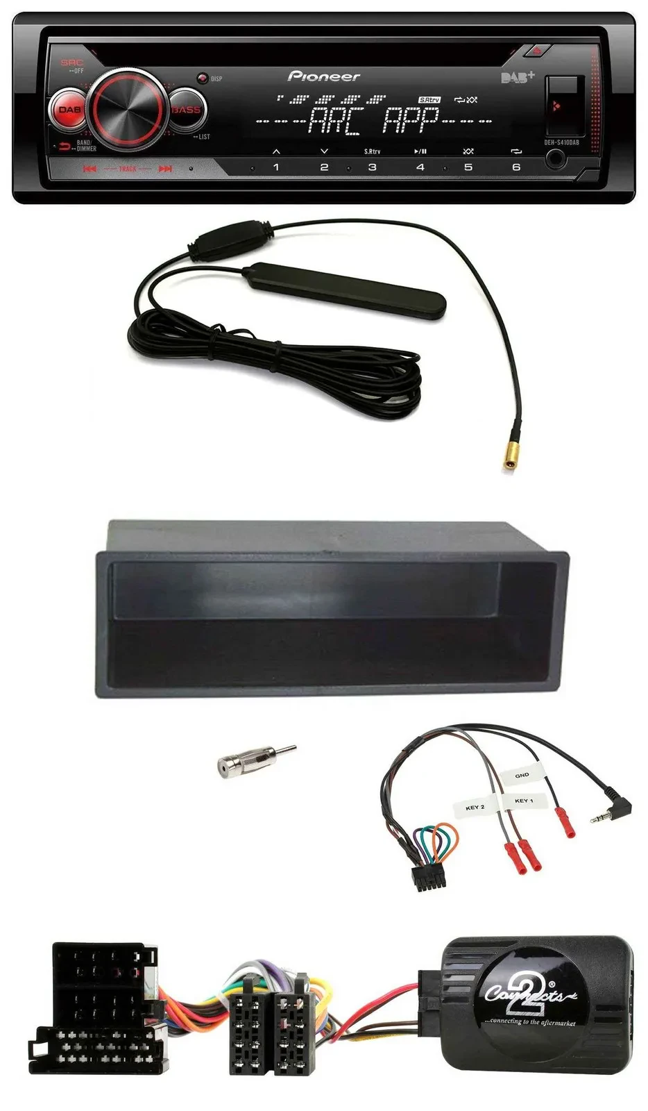 Pioneer CD USB Lenkrad DAB MP3 Autoradio für VW Passat Golf IV Polo schwarz