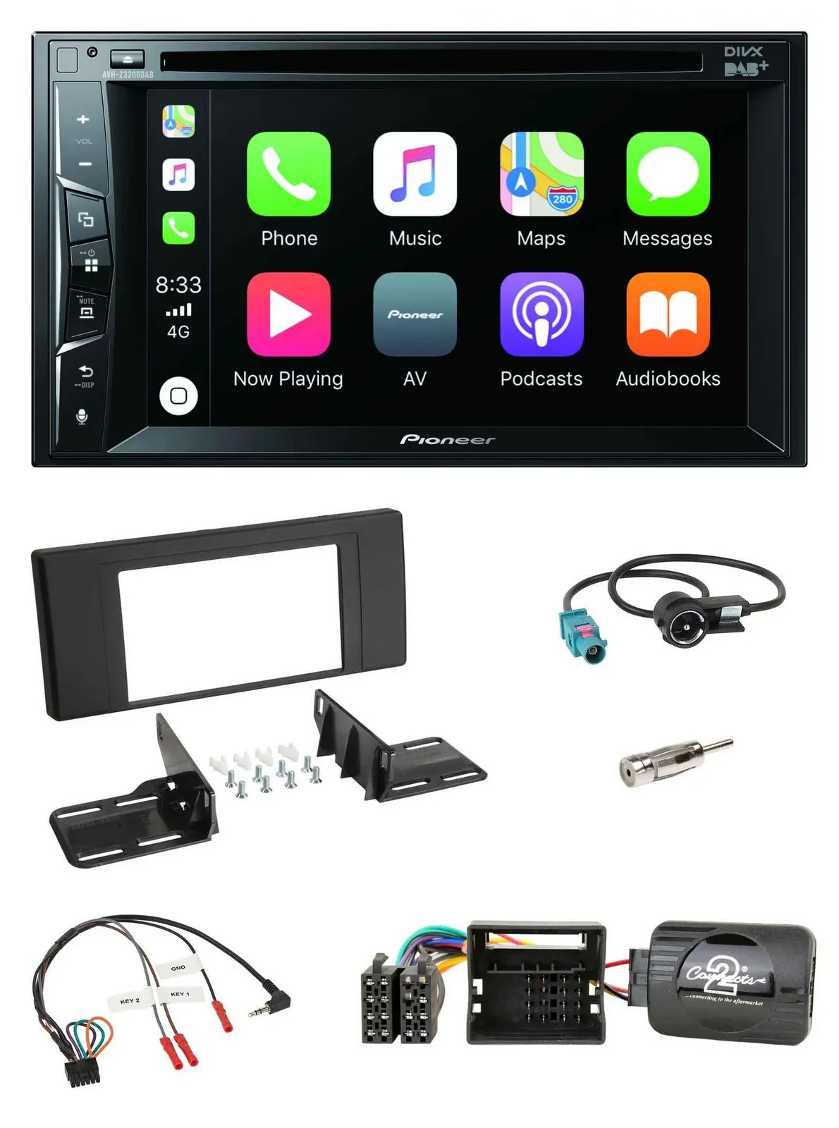 Автомагнитола Pioneer 2-DIN, USB, DVD, Bluetooth, DAB, для BMW X5 E53 (2000–2006)