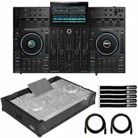 DJ-контроллер с джогом Denon DJ PRIME 4+ Black с аксессуарами