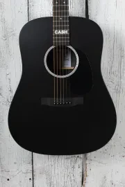 Martin DX Johnny Cash Dreadnought Acoustic Electric Guitar Jett Black w Gig Bag
