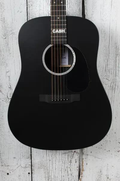 Martin DX Johnny Cash Dreadnought Acoustic Electric Guitar Jett Black w Gig Bag
