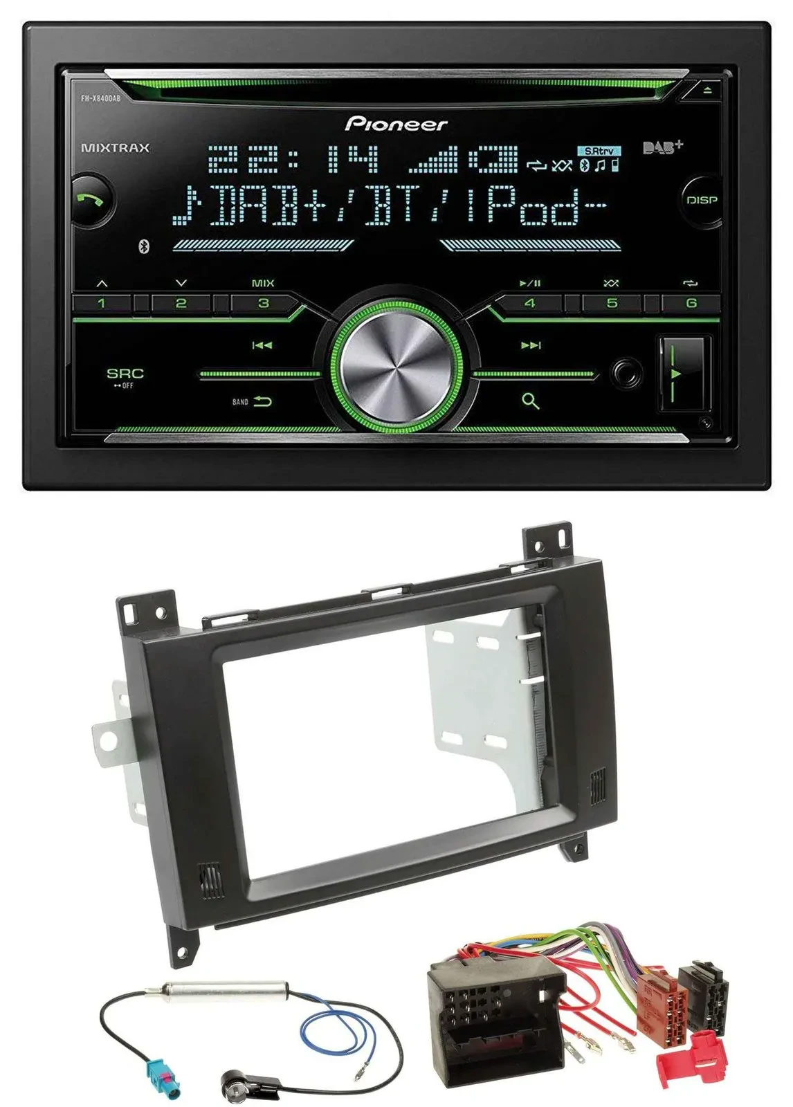 Автомагнитола для Mercedes Viano/Vito Pioneer 2 DIN, Bluetooth, DAB, USB, CD, MP3