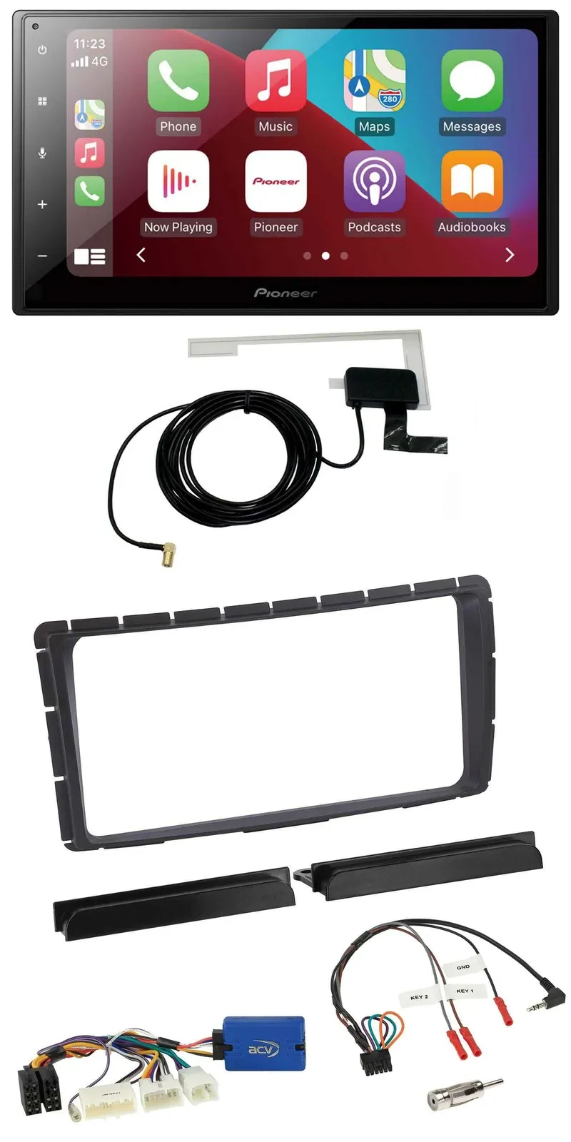 Автомагнитола Pioneer 2DIN USB Bluetooth DAB для Toyota Hilux (с 2011), 28-pin