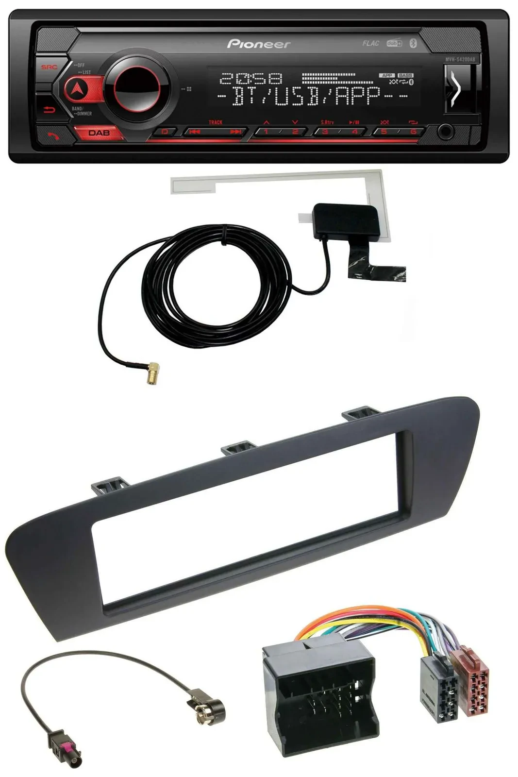 Pioneer DAB USB MP3 Bluetooth Autoradio für Renault Scenic (ab 12) - braun