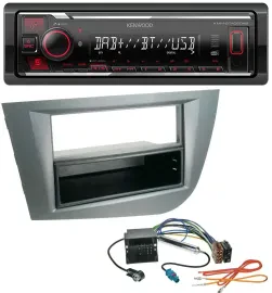 Kenwood MP3 Bluetooth USB DAB Autoradio für Seat Leon ab 05 dunkelgrau metallic