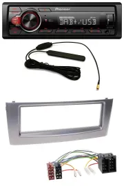 Pioneer MP3 DAB 1DIN AUX USB Autoradio für Fiat Punto Grande Punto ab 05 grau