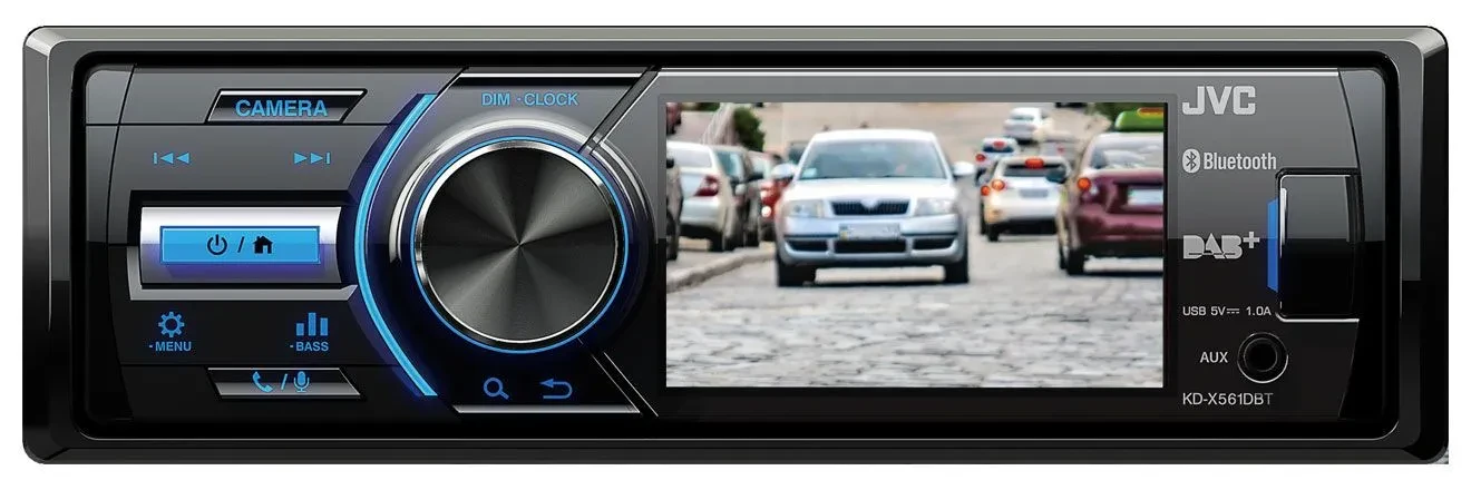 Автомагнитола для Fiat Idea (350, 2003–2011) JVC Bluetooth, MP3, USB, DAB, серый