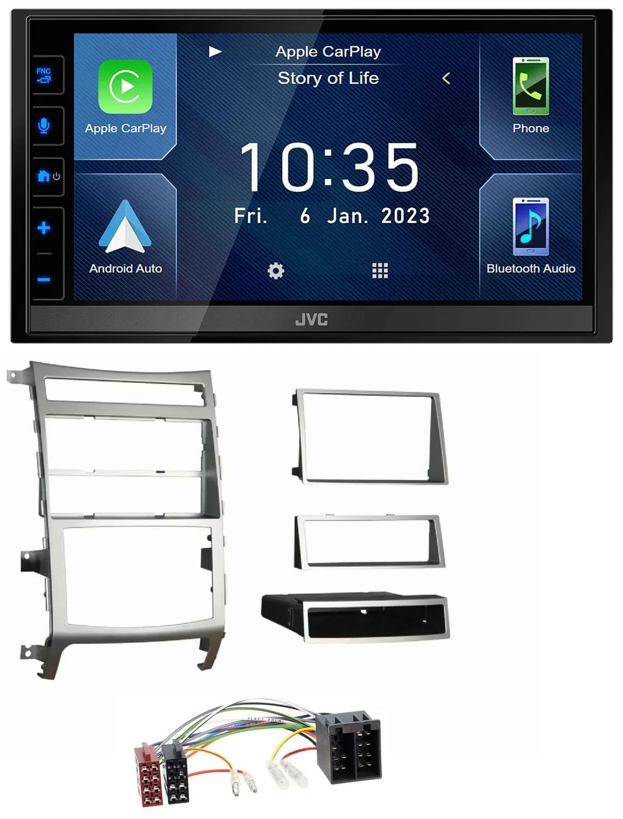 JVC DAB Bluetooth MP3 USB 2DIN Autoradio für Hyundai ix55 2009-2012 silber