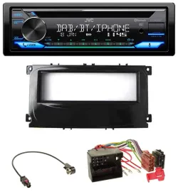 JVC Bluetooth MP3 USB DAB CD Autoradio für Ford Mondeo S-Max 07-14 glänzend schw